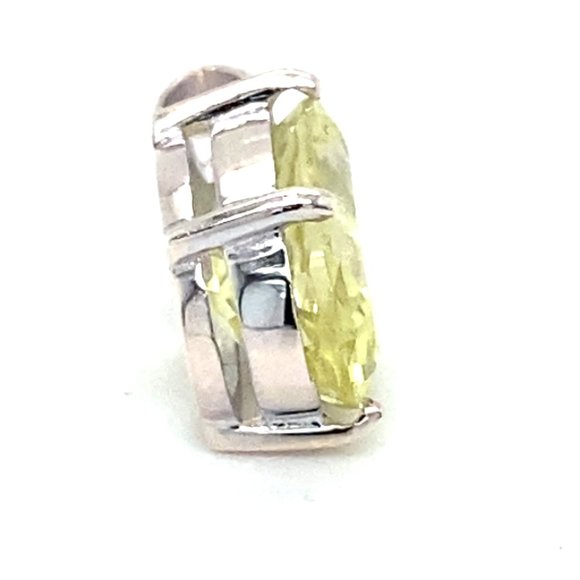 Lemon Quartz 4.20ct Platinum Finish Silver Pendant - Picture 3 of 6